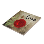 ヴィンテージの赤い愛は上がりました タイル (側面)