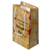 ヴィンテージの赤い血の（ばちゃばちゃ）跳ねるのハローウィンパーティ スモールペーパーバッグ (正面アングル)