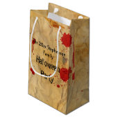 ヴィンテージの赤い血の（ばちゃばちゃ）跳ねるのハローウィンパーティ スモールペーパーバッグ (裏面アングル)