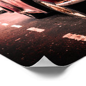 ヴィンテージの赤い車とキャプションClassy ポスター (角)