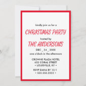 ヴィンテージの赤い車のクリスマスホリデー 招待状 (裏面)