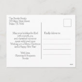 ヴィンテージの赤い車(クリスマスツリーを屋根に結んだ車) シーズンポストカード (裏面)