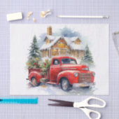 ヴィンテージの赤い農園の飾クラック 薄葉紙 (クラフト)