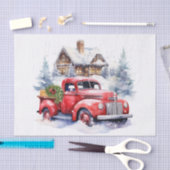 ヴィンテージの赤い農園の飾クラック 薄葉紙 (クラフト)