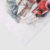 ヴィンテージの赤い農園の飾クラック 薄葉紙 (詳細)