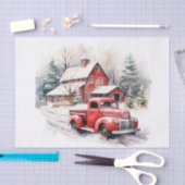 ヴィンテージの赤い農園の飾クラック 薄葉紙 (クラフト)