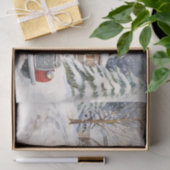 ヴィンテージの赤い農園の飾クラック 薄葉紙 (ギフト)