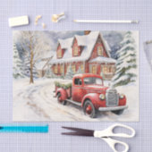 ヴィンテージの赤い農園の飾クラック 薄葉紙 (クラフト)