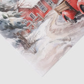 ヴィンテージの赤い農園の飾クラック 薄葉紙 (詳細)