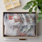 ヴィンテージの赤い農園の飾クラック 薄葉紙 (ギフト)