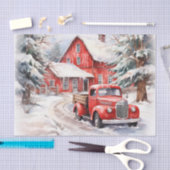 ヴィンテージの赤い農園の飾クラック 薄葉紙 (クラフト)