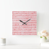 ヴィンテージの赤い音楽的なシート スクエア壁時計 (ホーム)