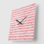 ヴィンテージの赤い音楽的なシート スクエア壁時計 (傾斜)