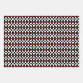 ヴィンテージの赤い黒いトランプ記号 ラッピングペーパーシート (正面3)