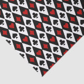 ヴィンテージの赤い黒いトランプ記号 薄葉紙 (詳細)