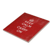 ヴィンテージの赤いKeep Calm and Carry OnのタイルTrivet タイル (側面)