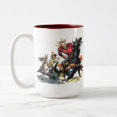 ヴィンテージの赤いRyderのギフト ツートーンマグカップ (左)