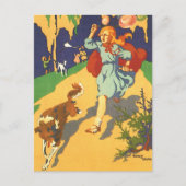 ヴィンテージの赤ずきんちゃんが誕生日パーティーに参加 ポストカード (正面)