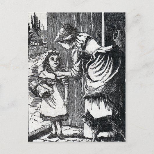 ヴィンテージの赤ずきんの母の警告 ポストカード (正面)