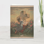 ヴィンテージの赤ちゃんイエス&マドンナの宗教的なクリスマスカード シーズンカード (裏面)