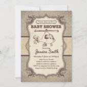ヴィンテージの赤ちゃんシャワー招待 – ヘリコプター 招待状 (正面)