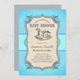 ヴィンテージの赤ちゃんシャワー招待 – ロッキングホース 招待状