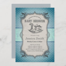 ヴィンテージの赤ちゃんシャワー招待 – ロッキングホース