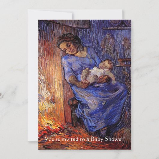ヴィンテージの赤ちゃんシャワー、男の海ヴァンゴッホ 招待状 (正面)