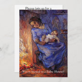 ヴィンテージの赤ちゃんシャワー、男の海ヴァンゴッホ 招待状 (正面/裏面)