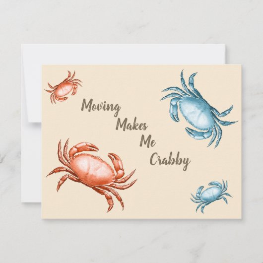 ヴィンテージの赤と青のカニを動かすと私はカニを作る カード (正面)