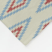 ヴィンテージの赤と青の部族のパターン フリースブランケット (角)