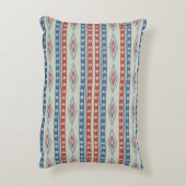 ヴィンテージの赤と青の部族矢印 アクセントクッション (裏面(縦))