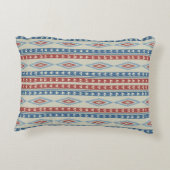 ヴィンテージの赤と青の部族矢印 アクセントクッション (裏面)