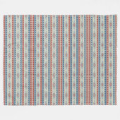 ヴィンテージの赤と青の部族矢印 フリースブランケット (正面(横))