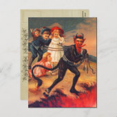 ヴィンテージの赤毛のKrampusの郵便はがき シーズンポストカード (正面/裏面)