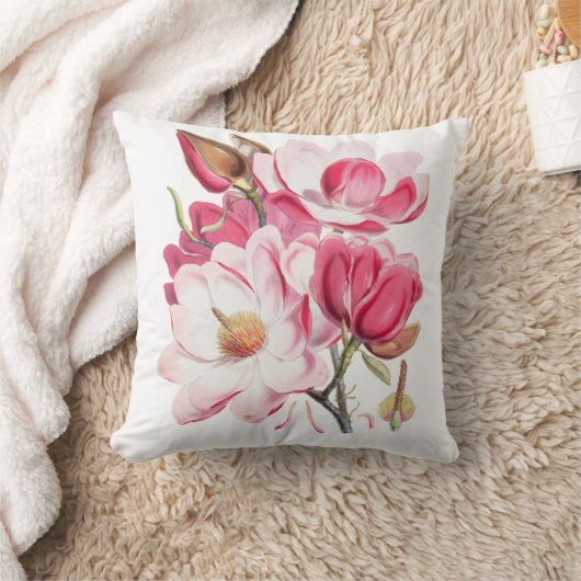 ヴィンテージの赤紫の赤面のピンクのエレガントな花柄 クッション (ブランケット)