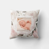 ヴィンテージの赤面のピンクの水彩画のバラ|の2写真 クッション (裏面)