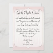 ヴィンテージの赤面のピンクは女の子夜を打ちつけます 招待状 (正面)