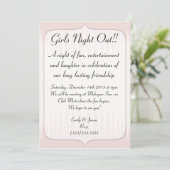 ヴィンテージの赤面のピンクは女の子夜を打ちつけます 招待状 (スタンド正面)