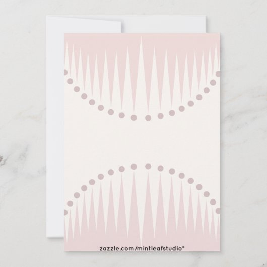 ヴィンテージの赤面のピンクは女の子夜を打ちつけます 招待状 (裏面)