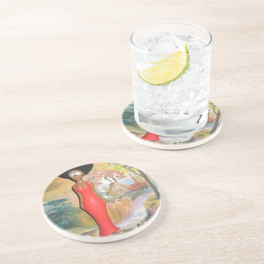 ヴィンテージの赤.png コースター (側面)