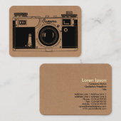 ヴィンテージの距離計のカメラ-ボール紙(円形になる) 名刺 (正面/裏面)