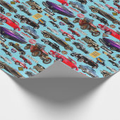 ヴィンテージの車およびシンボルや象徴 ラッピングペーパー (角)