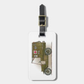 ヴィンテージの軍の救急車の荷物のラベル ラゲッジタグ (正面縦)