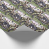 ヴィンテージの軍隊のオートバイ ラッピングペーパー (角)