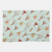 ヴィンテージの軟体動物(青い) キッチンタオル (横)