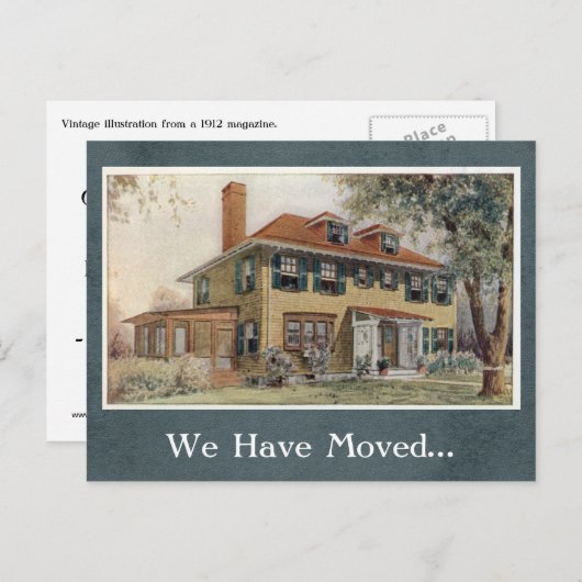 ヴィンテージの転居住所はがきテンプレート 案内ポストカード (正面/裏面)
