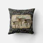 ヴィンテージの軸線のシカのMoJoの枕 クッション (裏面)