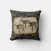 ヴィンテージの軸線のシカのMoJoの枕 クッション (正面)
