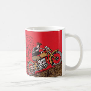 ヴィンテージの輸送、 アンティークバイクのライダー コーヒーマグカップ